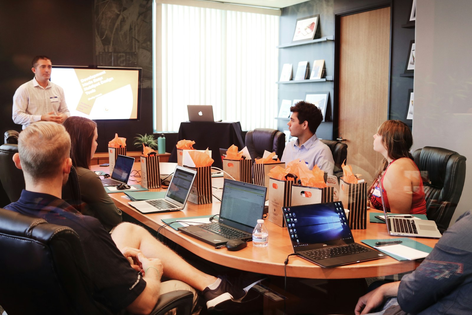 Marketing team reviewing campaign performance